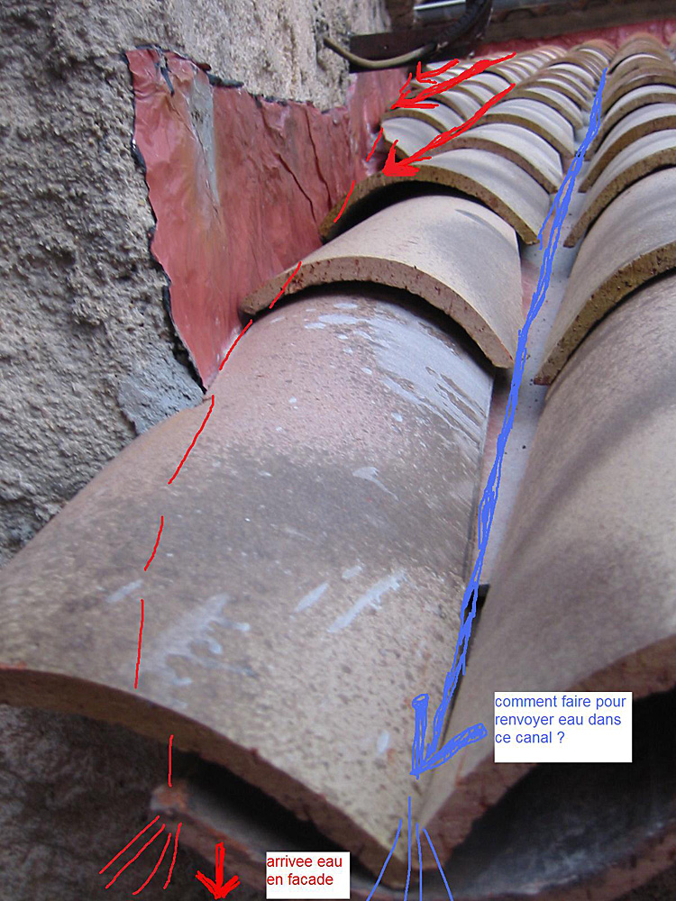 Réparation de solin qui fuit sur une toiture tuile à La Farlède Var -  Probat 83 - Amélioration de l'habitat dans le 06-13 et 83